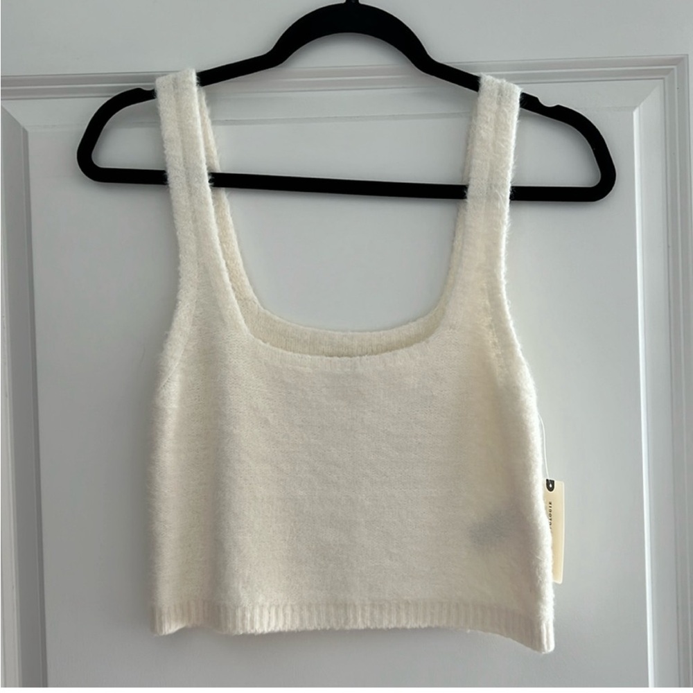 Pilcro Cream Sweater Crop Tank Top